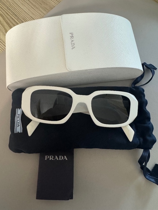 Prada Accessories - Preowned Prada 51MM Rectangular White Sunglasses